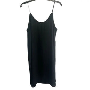 AYLA Scoop Neck Spaghetti Strap Lined‎ Black Slip Dress Women's Size Medium